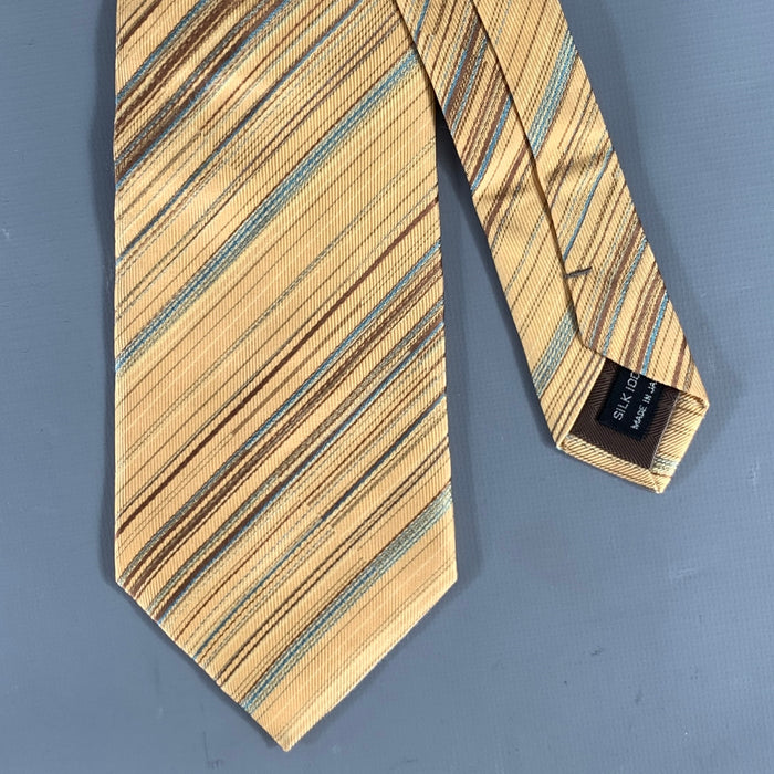 ISSEY MIYAKE Yellow Blue Geometric Silk Tie