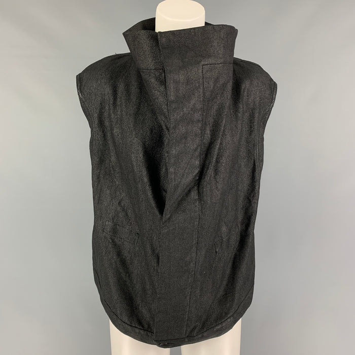 RICK OWENS DRKSHDW Size XS Black Coated Sleeveless Vest
