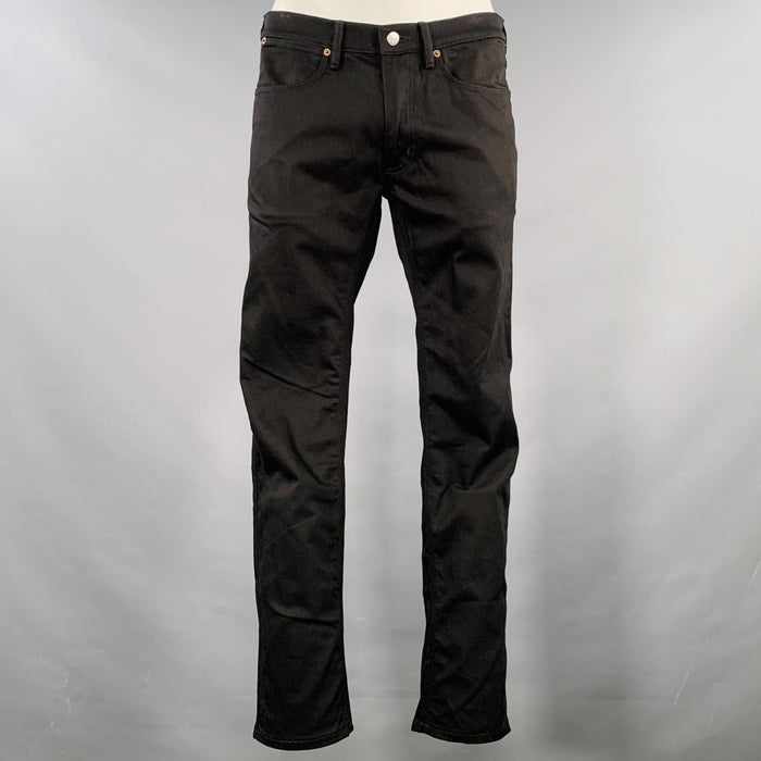 ACNE STUDIOS Size 34 Black Twill Cotton Blend Skinny Slim Five Pockets Jeans