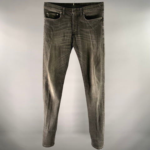 DIOR HOMME Size 31 Grey Wash Cotton Skinny Fit Jeans