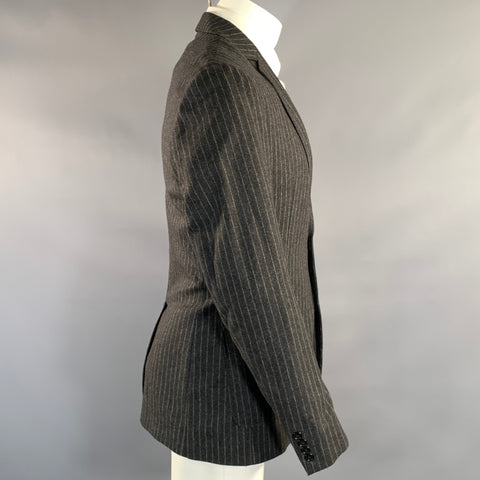 D&G by DOLCE & GABBANA Chest Size 38 Grey Dark Grey Pinstripe Sport Coat