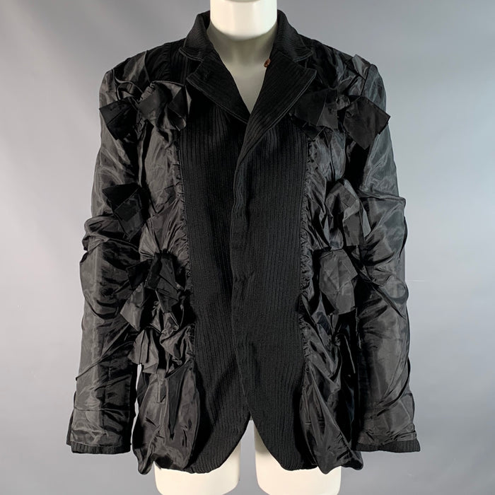 COMME des GARCONS Size M Black Polyester Straps Jacket