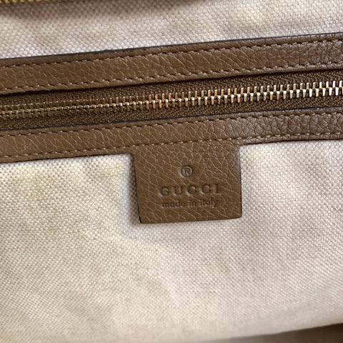 GUCCI Brown 323664 Pebble Grain Leather Shoulder Bag