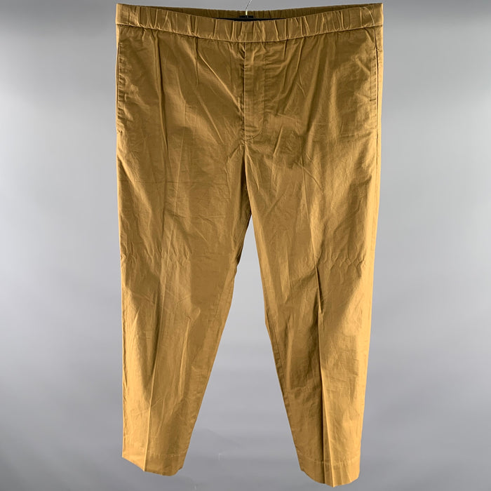 JIL SANDER Size 34 Brown Cotton Elastic Waistband Pants