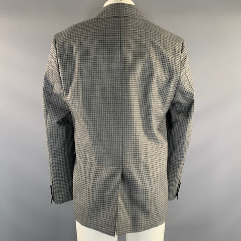 MSGM Chest Size 38 Grey Black Window Pane Wool Notch Lapel Sport Coat