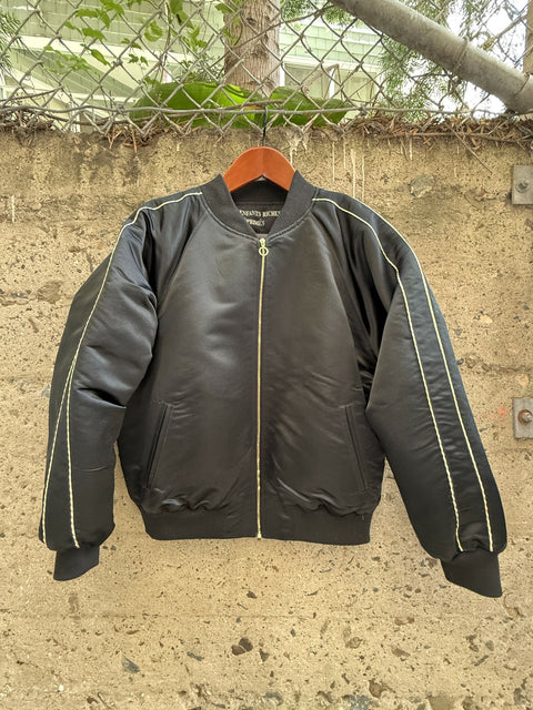 ENFANTS RICHES DEPRIMES ERD SS2017 XL Black Gold Silk Zip Up Jacket