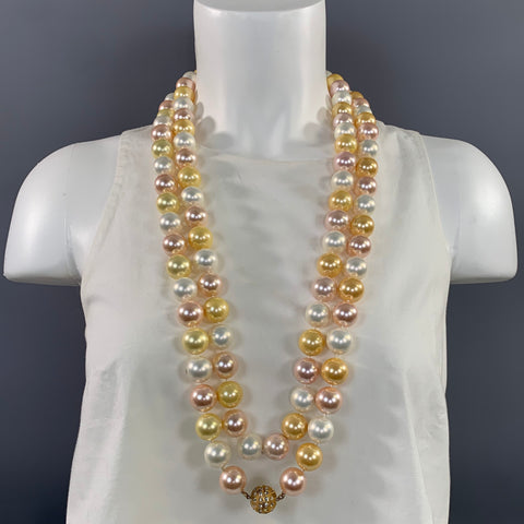 NO BRAND Cream Rose Glass Necklace