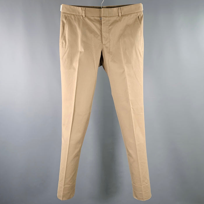 GUCCI Size 35 Tan Twill Cotton Casual Pants