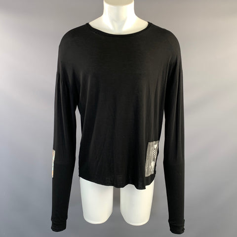 ENFANTS RICHES DEPRIMES M Black Patches Modal Blend Scoop Neck Pullover