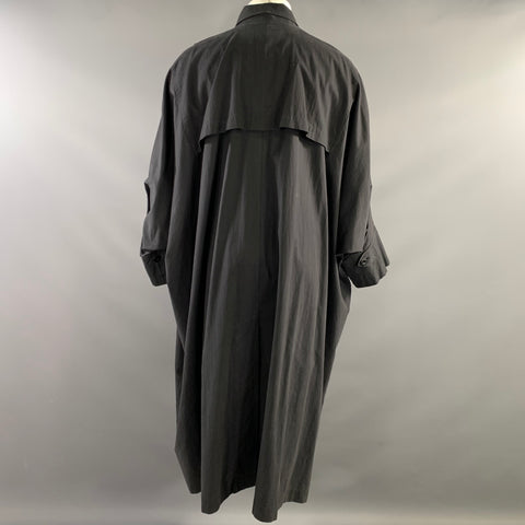 ISSEY MIYAKE Size M Grey Cotton & Nylon Trench Coat