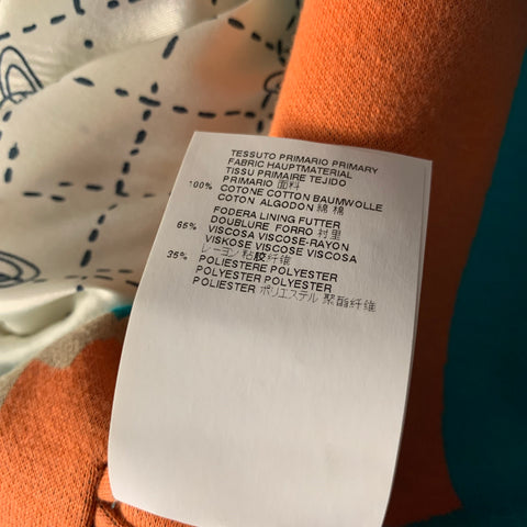 VIVIENNE WESTWOOD Chest Size 46 Green Orange & Khaki Cotton Sport Coat