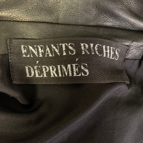 ENFANTS RICHES DEPRIMES ERD SS2017 XL Black Patches Leather Biker Jacket