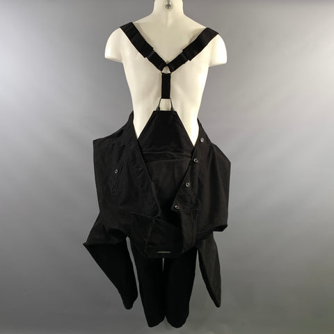 YOHJI YAMAMOTO Size S Black Cotton Long Sleeve Overalls
