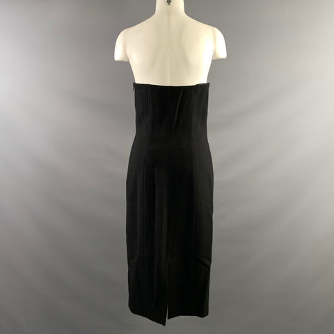 MICHAEL KORS COLLECTION Size 6 Black Silver Wool Spandex Quilted Dress