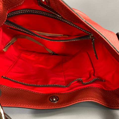 DOONEY BOURKE SS2019 Red Brown Pebble Grain Leather Bucket Bag