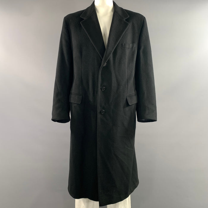RALPH LAUREN Size L Black Cashmere Trench Coat