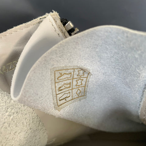 EMPORIO ARMANI Size 9 White Leather Zip Up Boots