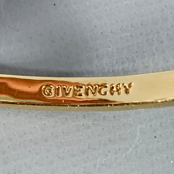 GIVENCHY Red Gold Rhinestones Cuff Bracelet