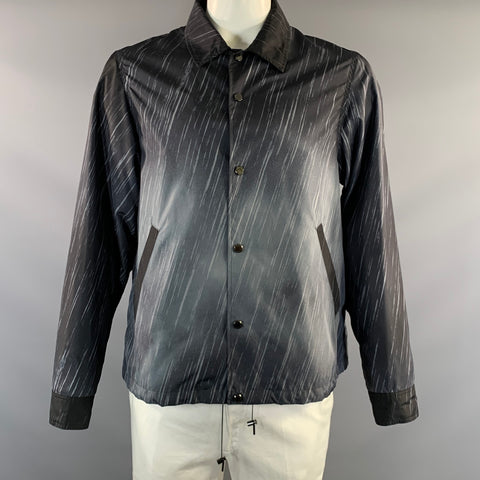 FUMITO GANRYU Chest Size Size L Grey Streaks Polyester Button Up Jacket