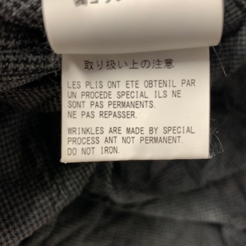 YOHJI YAMAMOTO SS2014 Size M Grey Crinkled Polyester & Rayon Blazer Jacket