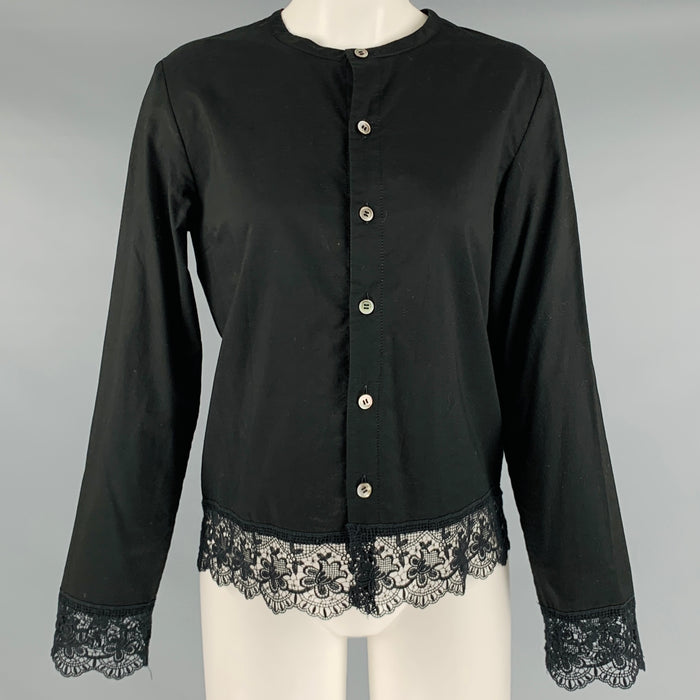 COMME des GARCONS Size S Black Cotton Collarless Blouse