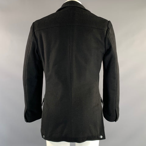 RAG & BONE Size 40 Black Wool Double Breasted Coat