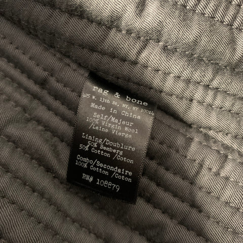 RAG & BONE Size 40 Black Wool Double Breasted Coat