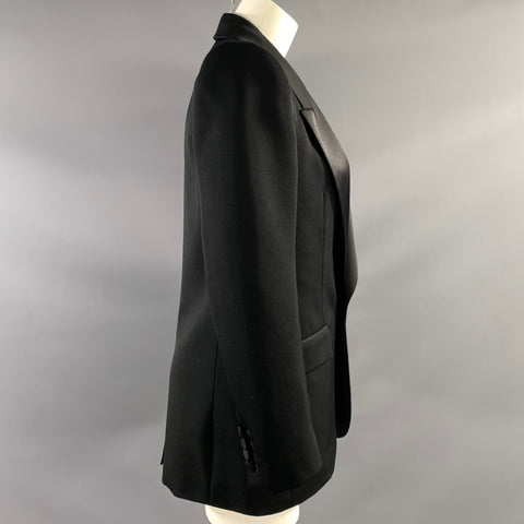 SAINT LAURENT Size 4 Black Wool 718636 Y7E63 1000 Jacket Blazer