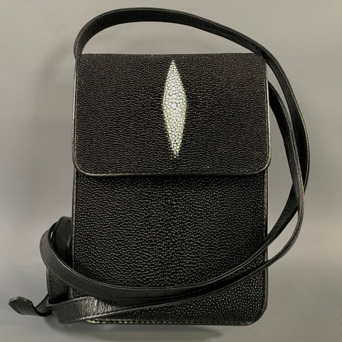 NO BRAND Black White Leather Cross Body Bag