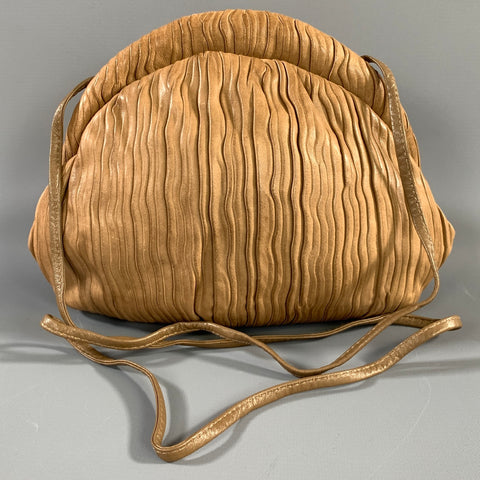 SONIA RYKIEL Tan Waves Lambskin Leather Cross Body Bag