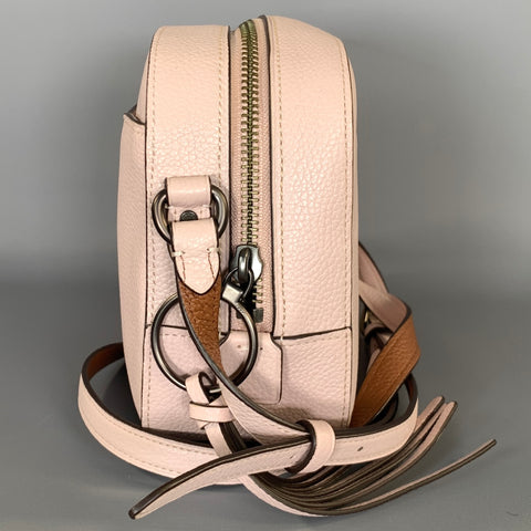 COACH Pink Dust Pink Pebble Grain Leather Shoulder Bag