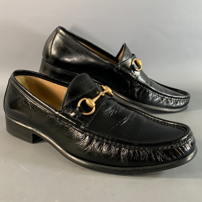 GUCCI Size 9.5 Black 115316 Leather Penny Loafer Loafers