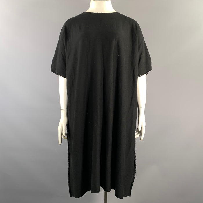 ISSEY MIYAKE Size M Black Nylon Blend IM26KH808 Tunic Knee-Length Dress