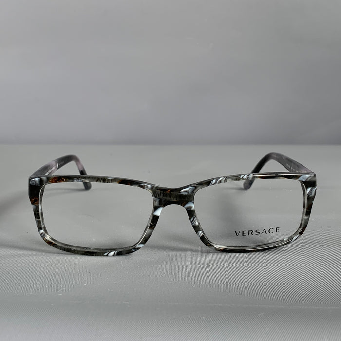 VERSACE Grey Black Marbled Acetate Sunglasses & Eyewear