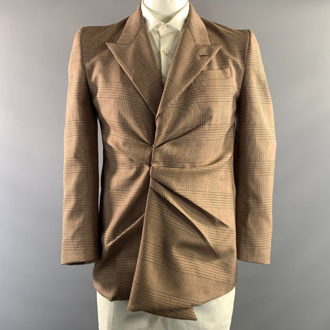 ALEXANDER MCQUEEN Chest Size 40 Size 40 Brown Black Glen Check Cotton Jacket