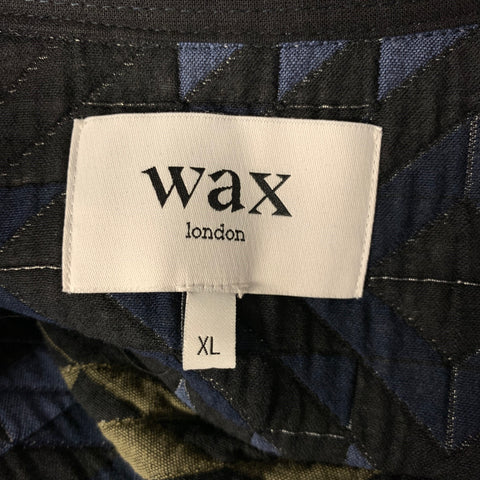 WAX SS2023 Size XL Black Blue Quilted Polyester Button Up Jacket