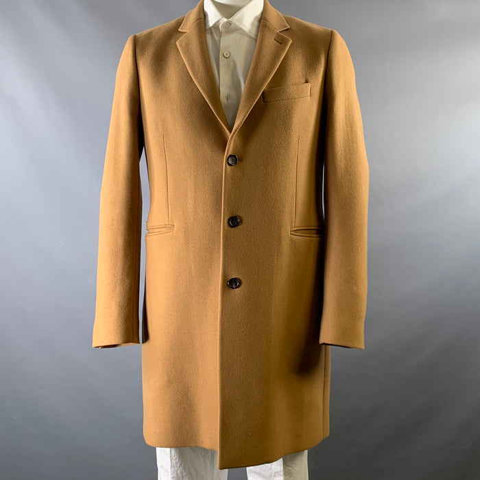 PS by PAUL SMITH Size L Tan Wool Blend Notch Lapel Coat