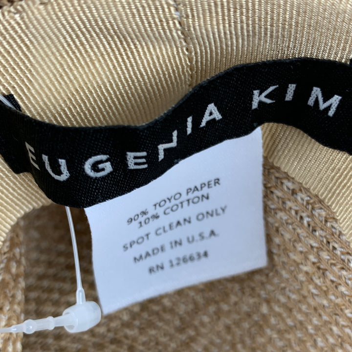 EUGENIA KIM Beige Natural Woven Toyo Paper Cotton Hat