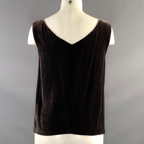 DONNA KARAN Size 4 Purple Rayon & Silk Velvet Tank Dress Top