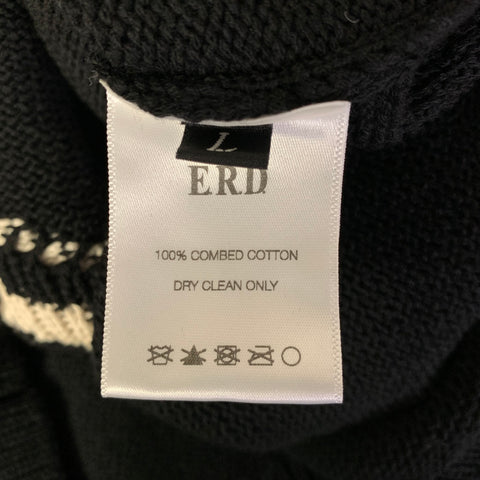 ENFANTS RICHES DEPRIMES SS2022 L Black White Knitted Cotton Crew Neck Sweater
