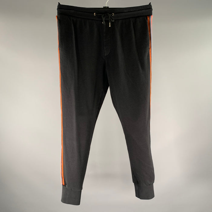 PAUL SMITH Size S Black Multi-Color Stripe Cotton Sweatpants Casual Pants