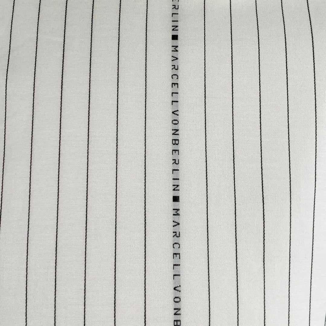 MARCELL VON BERLIN Size 36 White Black Logo Pinstripe Cotton Oversized Long Sleeve Shirt