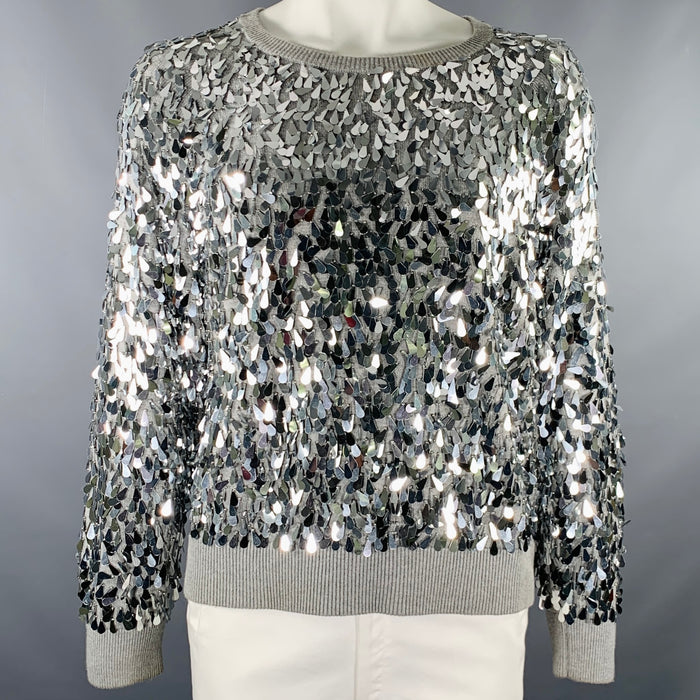 MICHAEL by MICHAEL KORS Size XL Grey Silver Cotton Blend Pullover