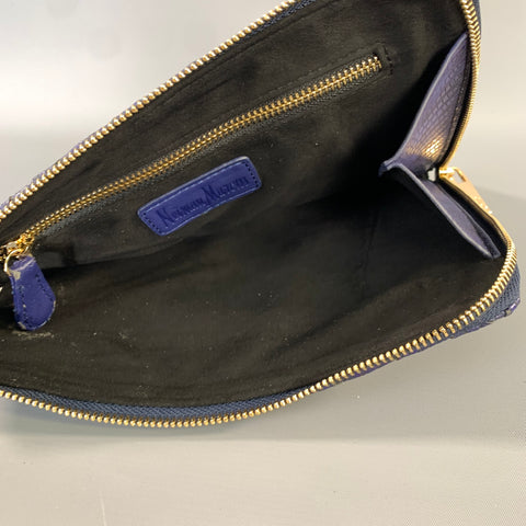 NEIMAN MARCUS Purple Woven Leather Pouch Bag
