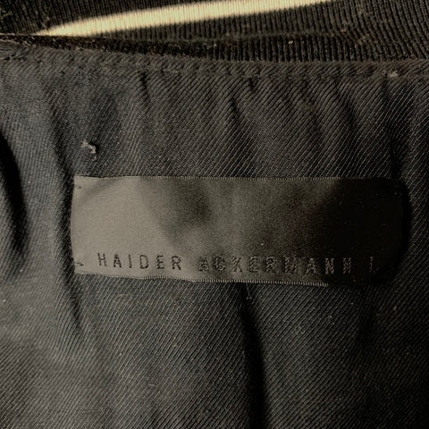 HAIDER ACKERMANN Size L Black Copper Metallic Leather Zip Up Jacket