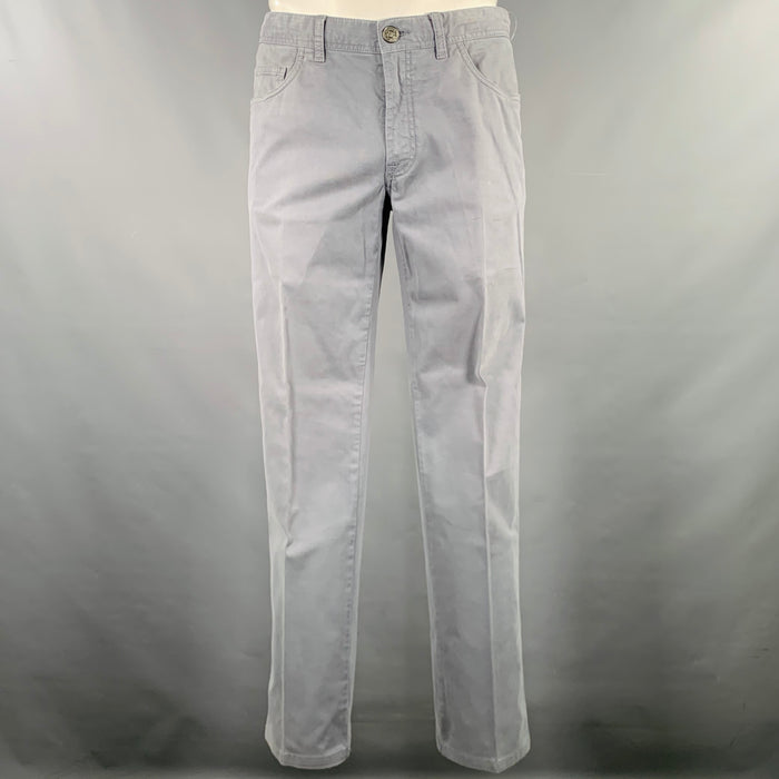 BRIONI Size 34 Grey Cotton Blend Jean Cut Casual Pants