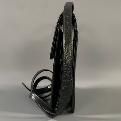 NO BRAND Black White Leather Cross Body Bag