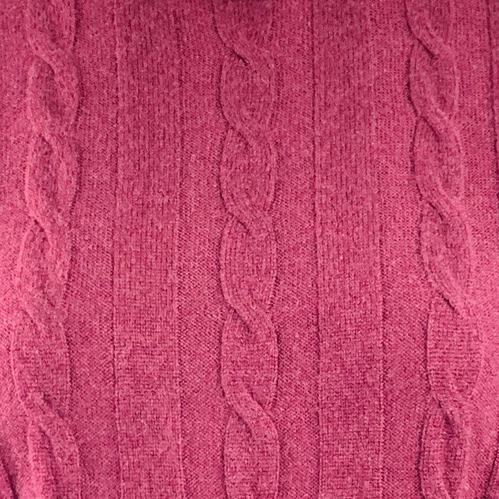 MAGASCHONI Size XS Purple Maroon Cashmere Cable Knit Turtleneck Sweater Dress