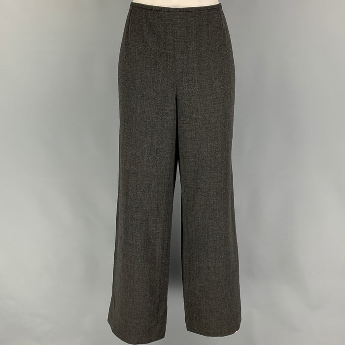 ARMANI COLLEZIONI Size 12 Grey Wool Polyamide Textured Low Rise Dress Pants
