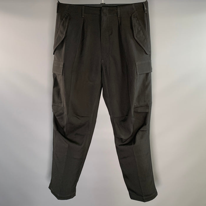 TOM FORD Size 36 Black Wool Cashmere Silk Zip Fly Casual Pants